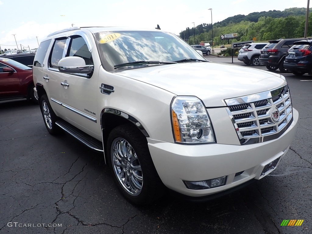 2011 Escalade AWD - White Diamond Tricoat / Cashmere/Cocoa photo #9