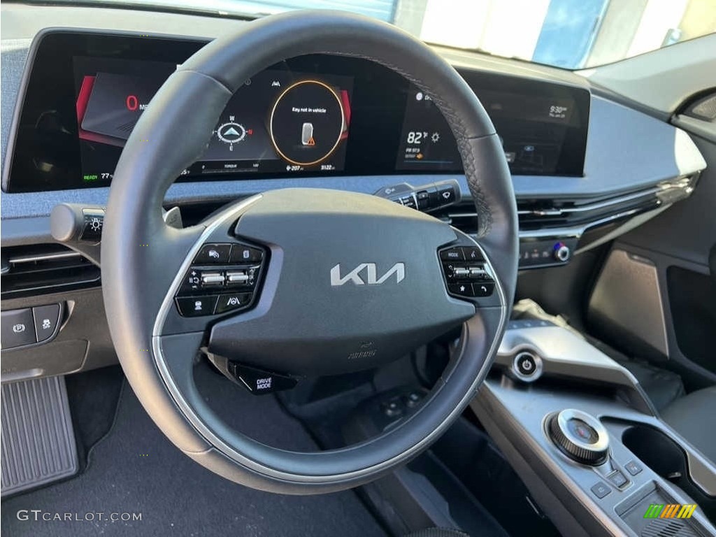 2022 Kia EV6 GT-Line AWD Black Steering Wheel Photo #144576574