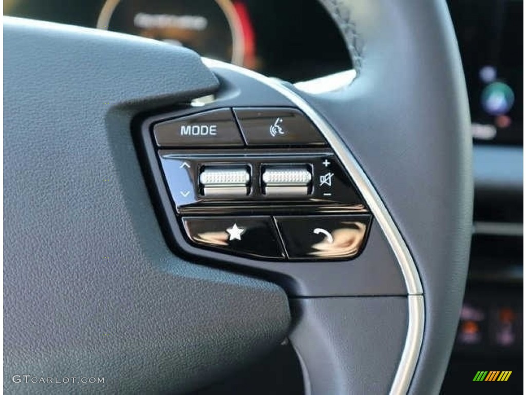 2022 Kia EV6 GT-Line AWD Black Steering Wheel Photo #144576586