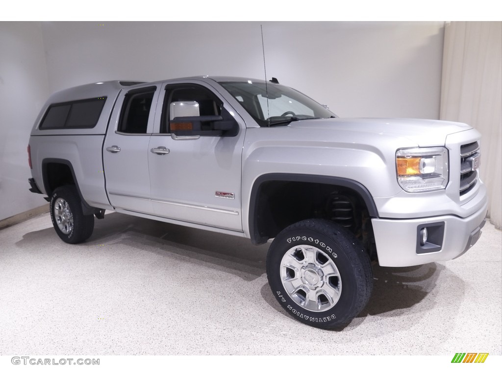 2014 Sierra 1500 SLT Double Cab 4x4 - Quicksilver Metallic / Jet Black photo #1