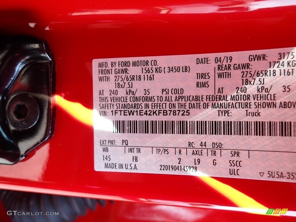 2019 F150 XLT SuperCrew 4x4 - Race Red / Black photo #14