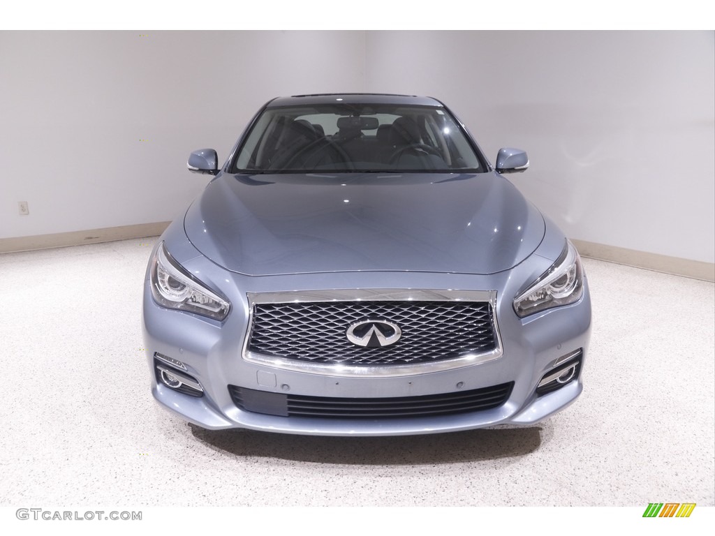 2015 Q50 3.7 AWD - Hagane Blue / Graphite photo #2