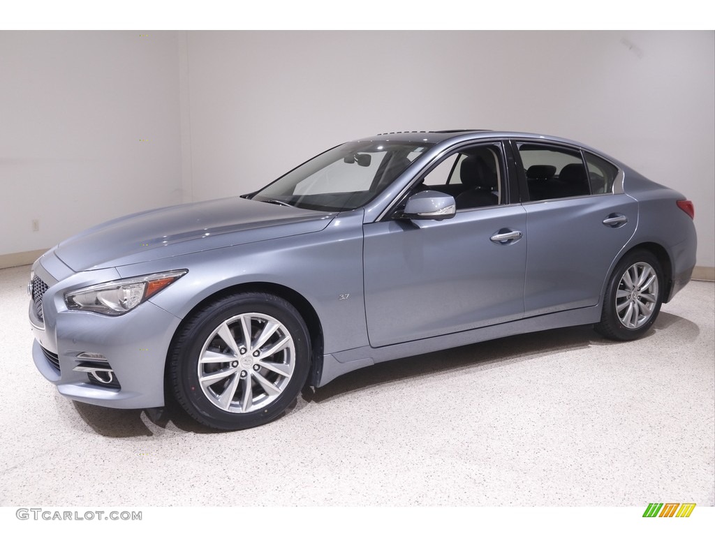 2015 Q50 3.7 AWD - Hagane Blue / Graphite photo #3