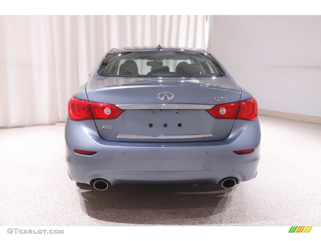 2015 Q50 3.7 AWD - Hagane Blue / Graphite photo #20