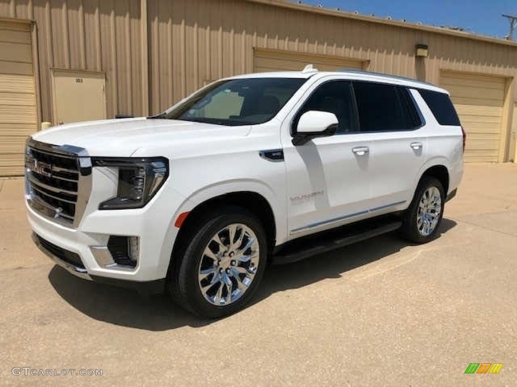 2022 Yukon SLT 4WD - Summit White / Dark Walnut/Slate photo #2