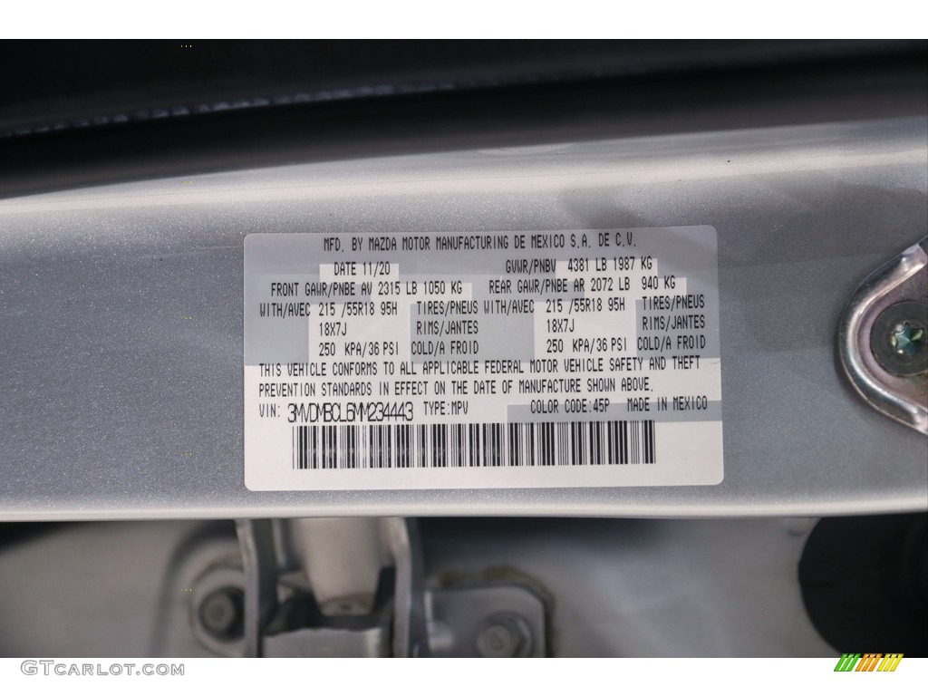 2021 CX-30 Preferred AWD - Sonic Silver Metallic / Black photo #20