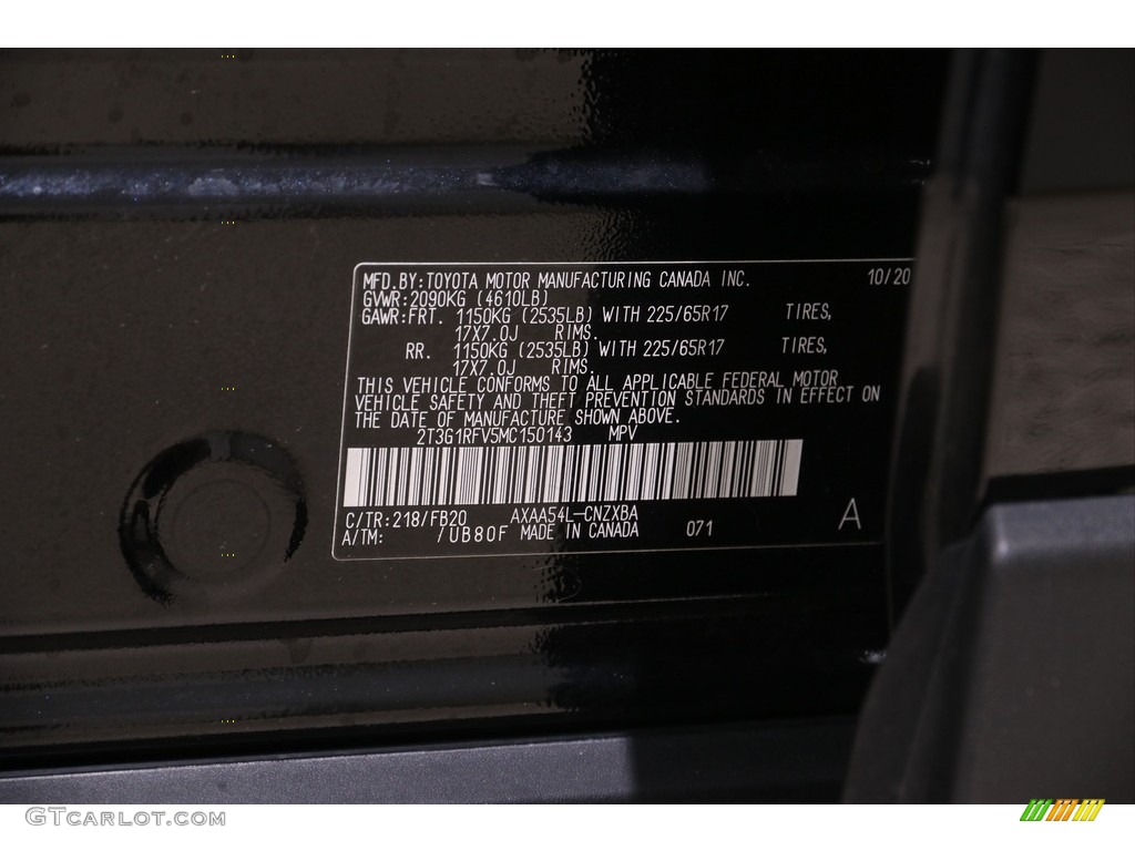 2021 RAV4 LE AWD - Midnight Black Metallic / Black photo #20