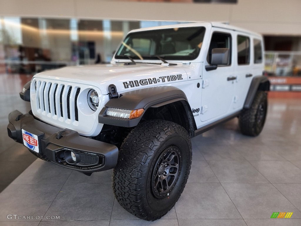 Bright White 2022 Jeep Wrangler Unlimited High Tide 4x4 Exterior Photo #144586921
