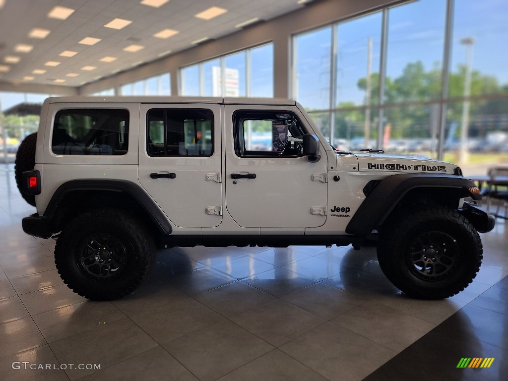 Bright White 2022 Jeep Wrangler Unlimited High Tide 4x4 Exterior Photo #144586999