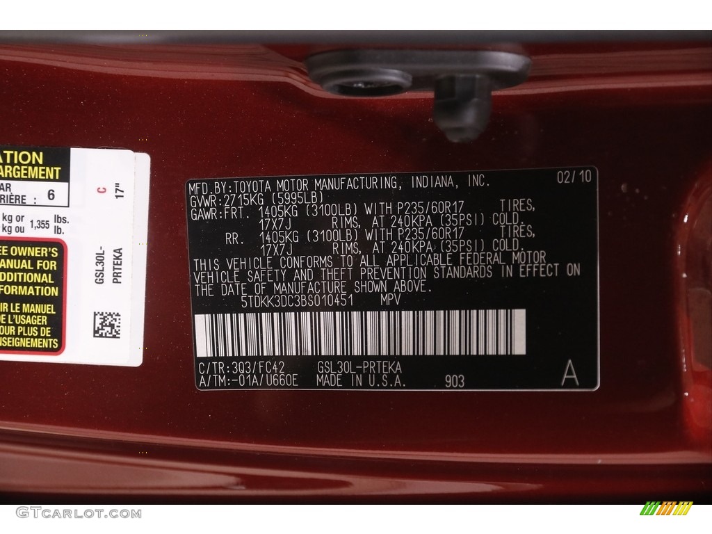 2011 Sienna LE - Salsa Red Pearl / Bisque photo #25