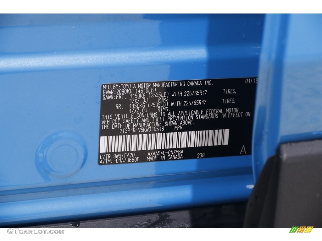 2019 RAV4 XLE - Blue Flame / Black photo #21