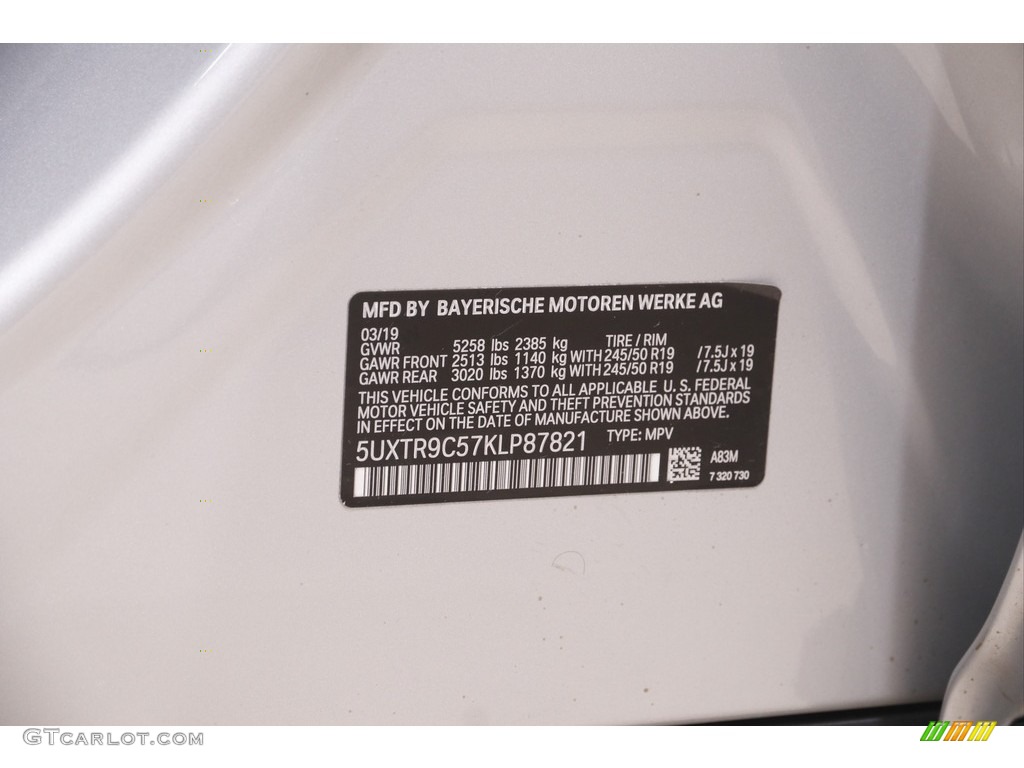 2019 X3 xDrive30i - Glacier Silver Metallic / Black photo #24