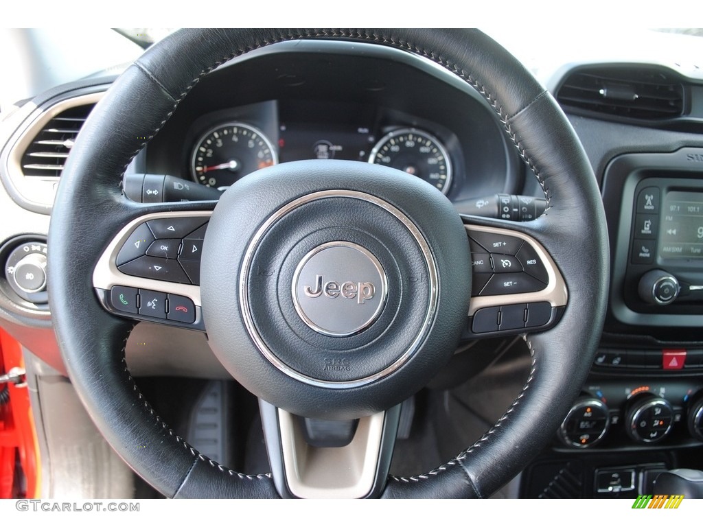 2016 Jeep Renegade Limited Black Steering Wheel Photo #144598196