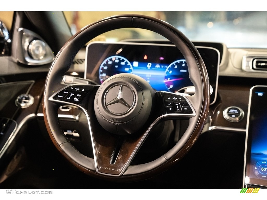 2021 Mercedes-Benz S Maybach S 580 4Matic Sedan Black Steering Wheel Photo #144599380