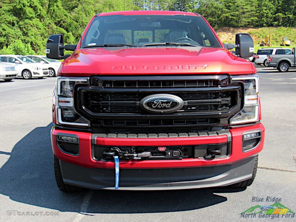 2022 F350 Super Duty Lariat Crew Cab 4x4 - Rapid Red / Black Onyx photo #8