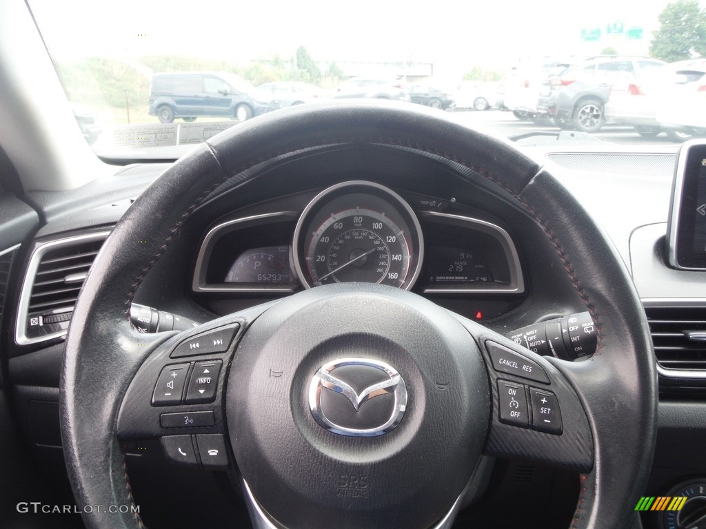2016 Mazda MAZDA3 i Touring 5 Door Black Steering Wheel Photo #144602125