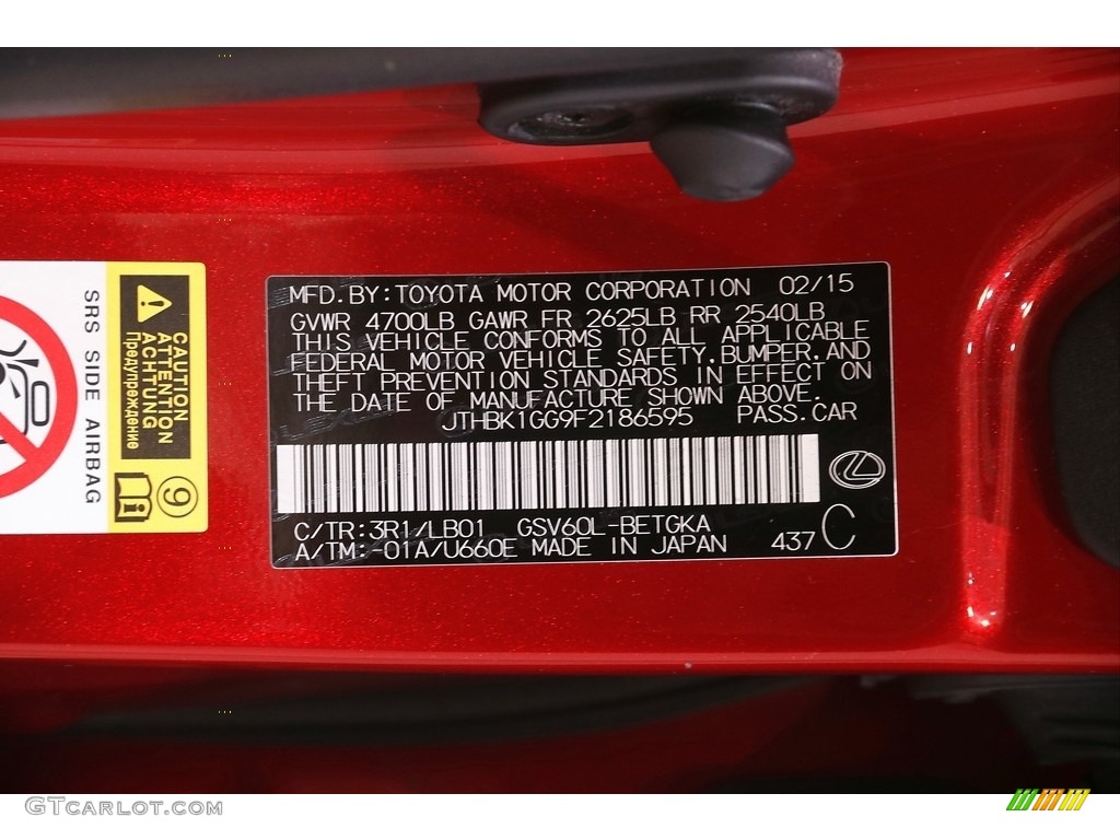 2015 ES Color Code 3R1 for Matador Red Mica Photo #144603019
