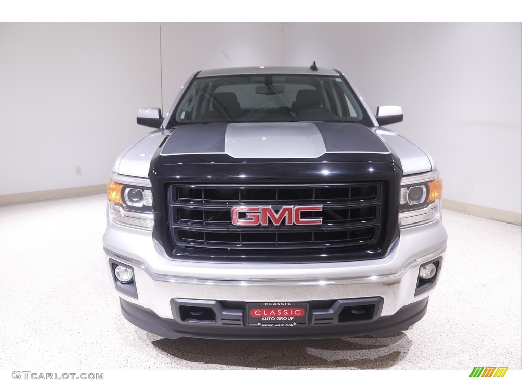 2015 Sierra 1500 SLE Double Cab 4x4 - Quicksilver Metallic / Jet Black photo #2