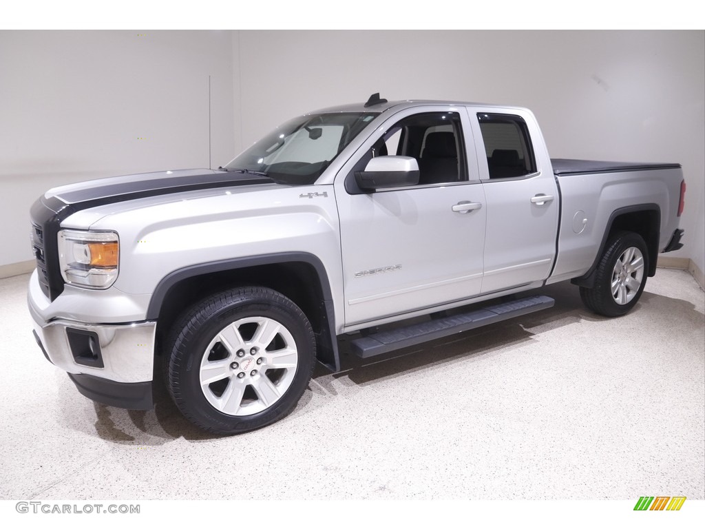 2015 Sierra 1500 SLE Double Cab 4x4 - Quicksilver Metallic / Jet Black photo #3