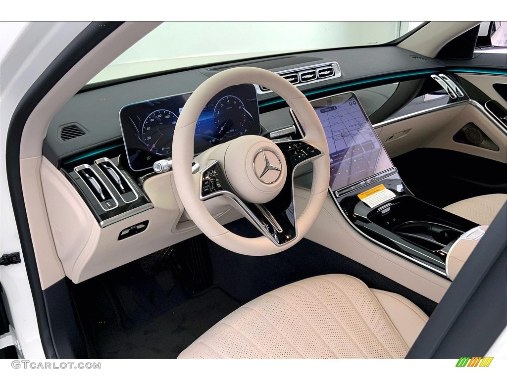 2022 Mercedes-Benz S 500 4Matic Sedan Macchiato Beige/Magma gray Dashboard Photo #144606729