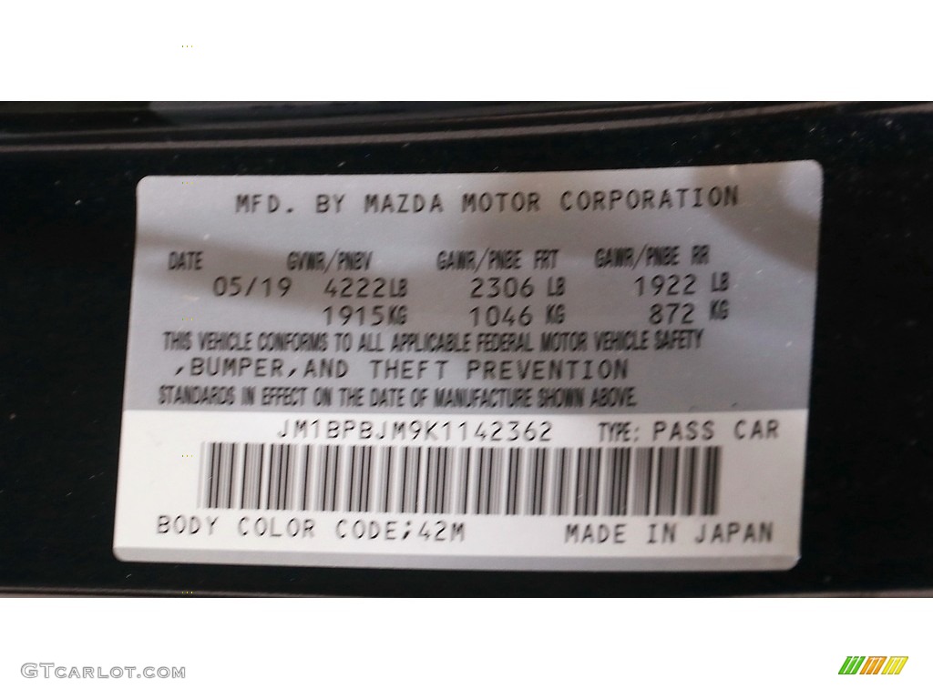 2019 Mazda MAZDA3 Hatchback AWD Color Code Photos