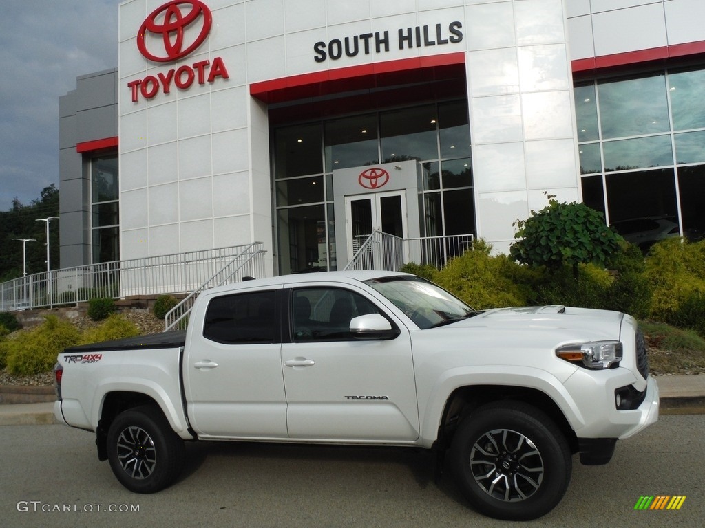 2021 Tacoma TRD Sport Double Cab 4x4 - Wind Chill Pearl / TRD Cement/Black photo #2