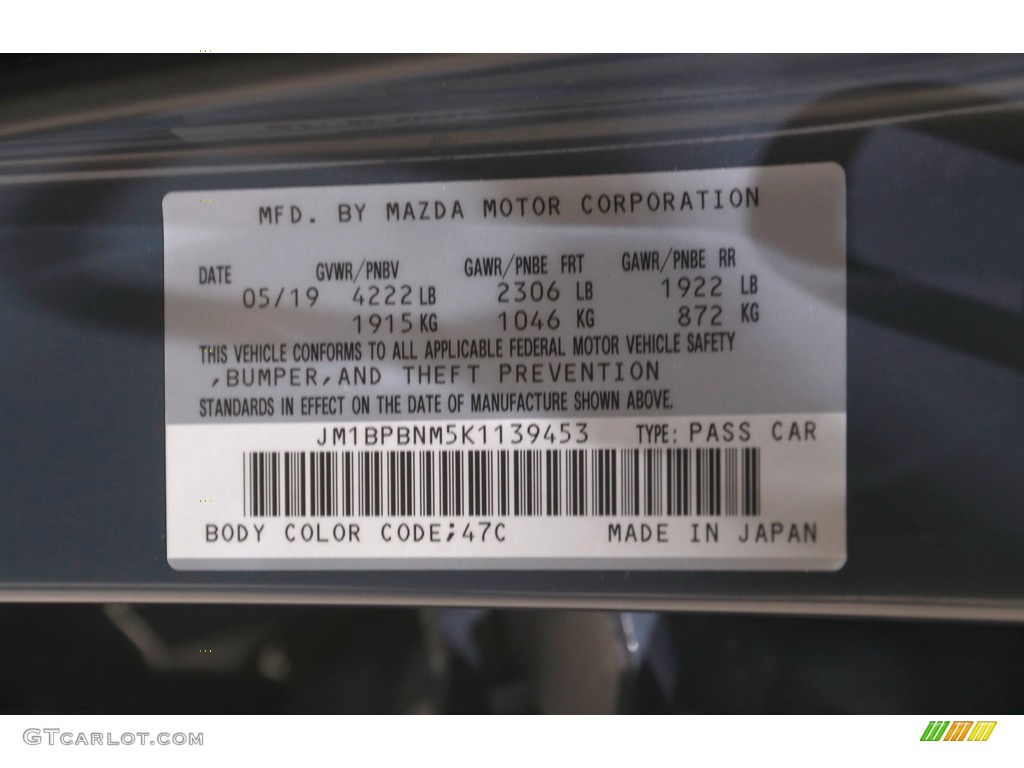 2019 MAZDA3 Color Code 47C for Polymetal Gray Mica Photo #144612006