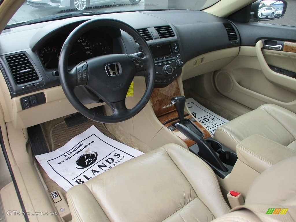 2003 Accord EX V6 Coupe - Desert Mist Metallic / Ivory photo #6