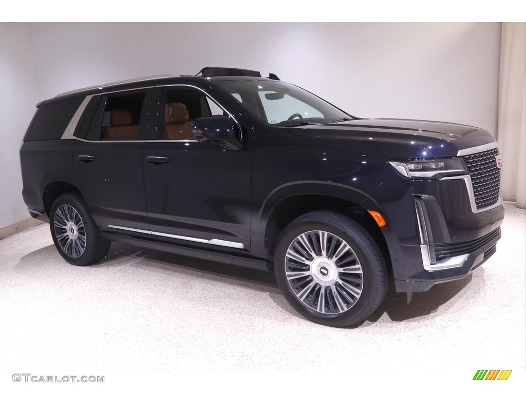 Dark Moon Blue Metallic 2022 Cadillac Escalade Premium Luxury 4WD Exterior Photo #144619265
