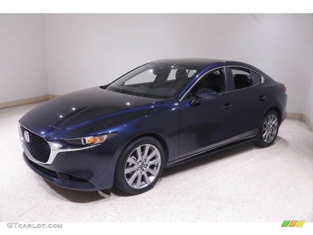 2022 Mazda3 Preferred Sedan - Deep Crystal Blue Mica / Black photo #3