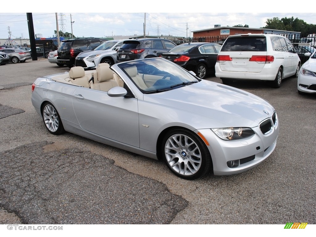 2009 3 Series 328i Convertible - Titanium Silver Metallic / Cream Beige Dakota Leather photo #13