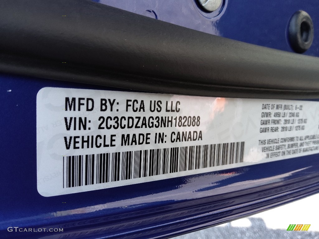 2022 Challenger SXT Blacktop - Indigo Blue / Black photo #28