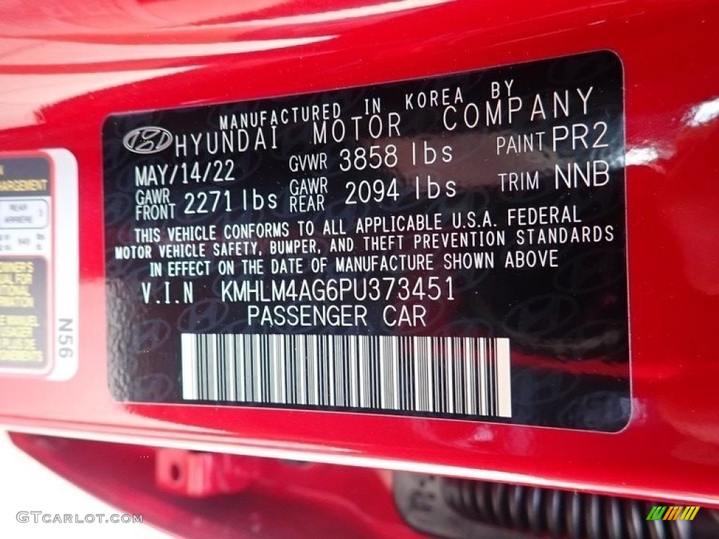 2023 Elantra SEL - Scarlet Red Pearl / Black photo #18