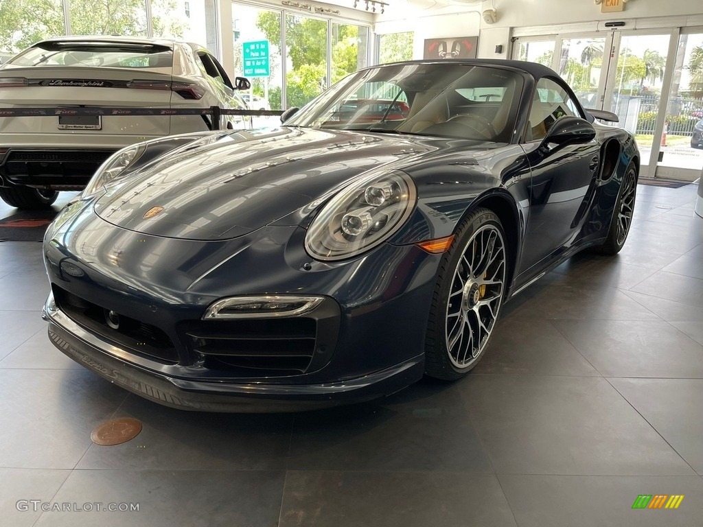 Dark Blue Metallic 2016 Porsche 911 Turbo S Cabriolet Exterior Photo #144626692