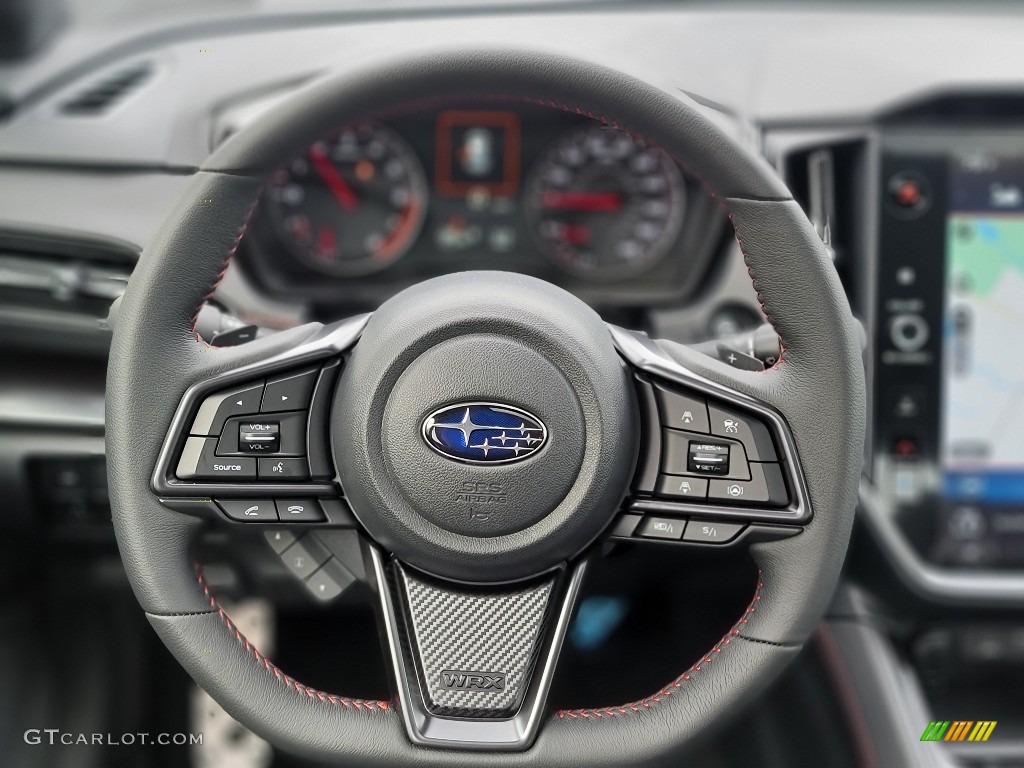 2022 Subaru WRX Limited Black Ultrasuede w/Red stitching Steering Wheel Photo #144626843