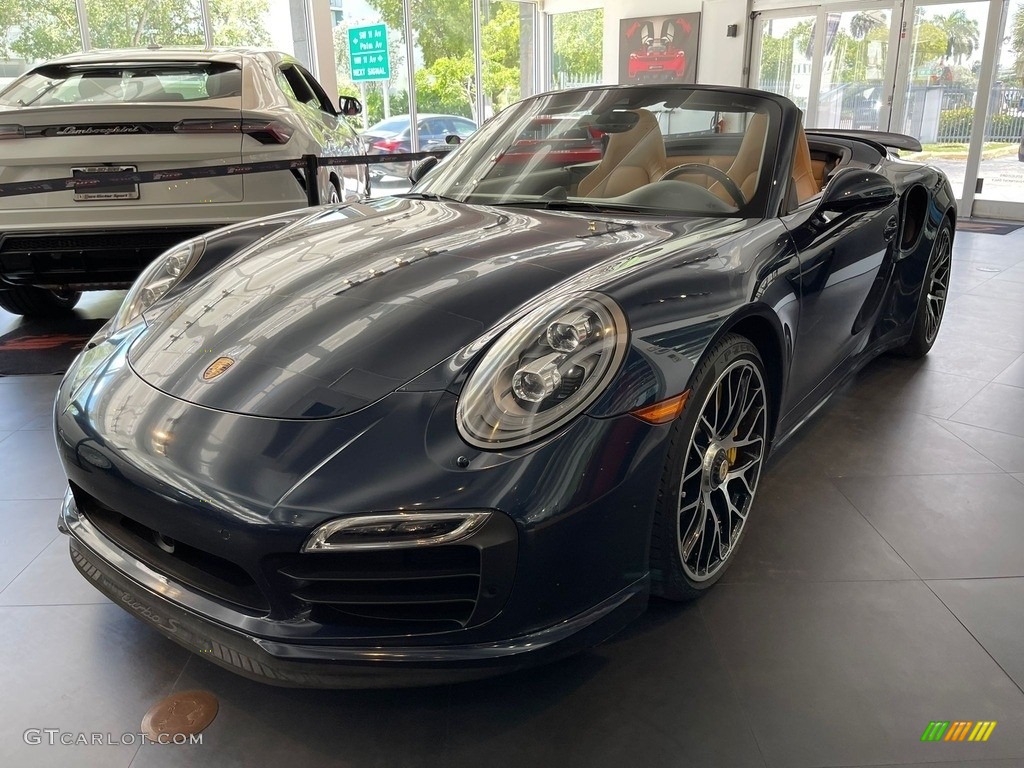 Dark Blue Metallic 2016 Porsche 911 Turbo S Cabriolet Exterior Photo #144626864