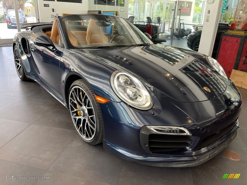 2016 911 Turbo S Cabriolet - Dark Blue Metallic / Black/Luxor Beige photo #13