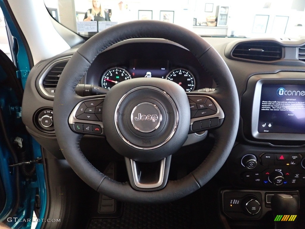 2022 Jeep Renegade Latitude 4x4 Black Steering Wheel Photo #144627008