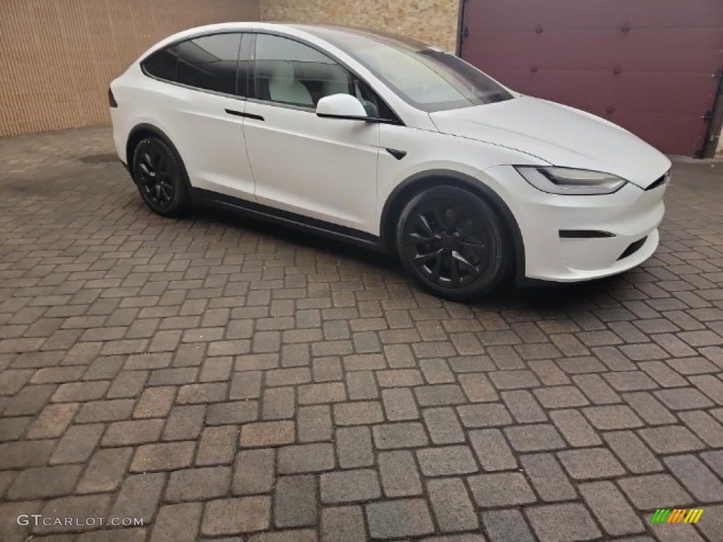 2022 Model X  - Pearl White Multi-Coat / White/Black photo #3