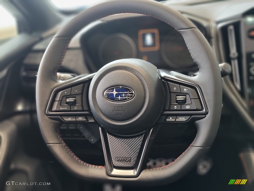 2022 Subaru WRX GT Black Ultrasuede w/Red stitching Steering Wheel Photo #144630881