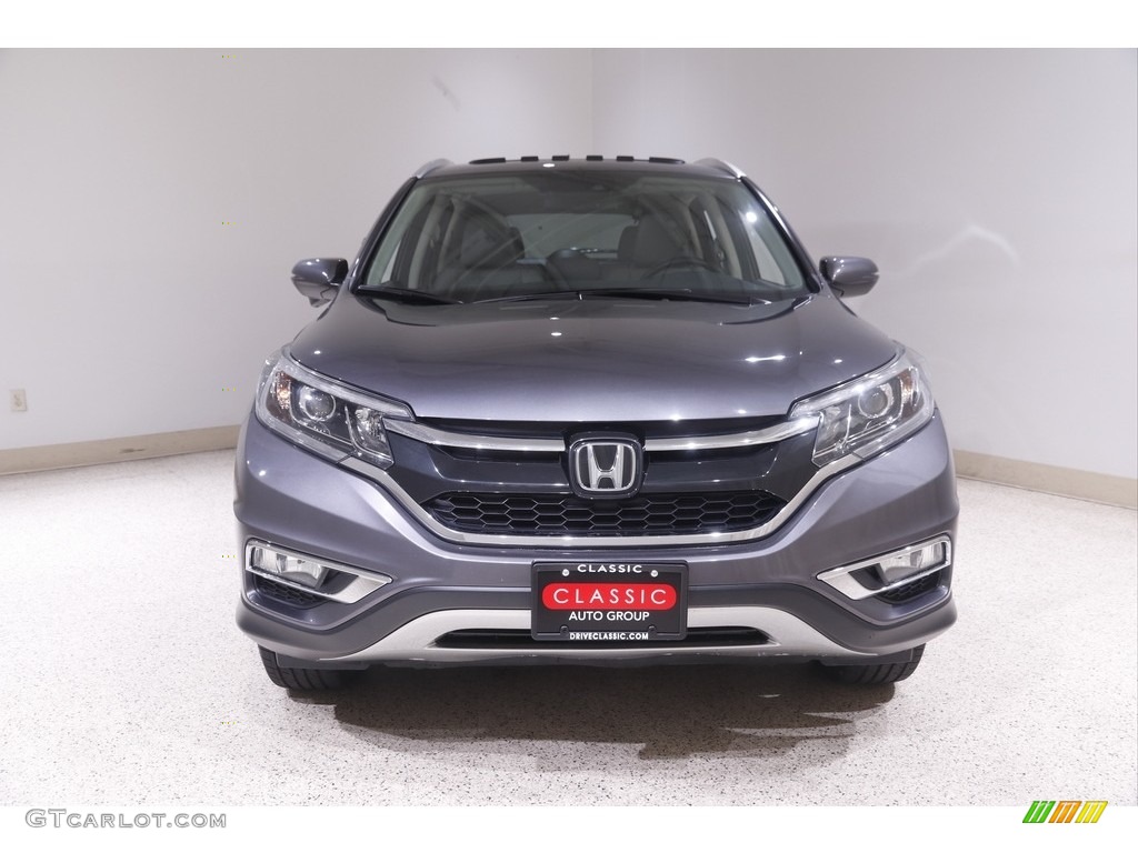 2015 CR-V Touring - Alabaster Silver Metallic / Gray photo #2