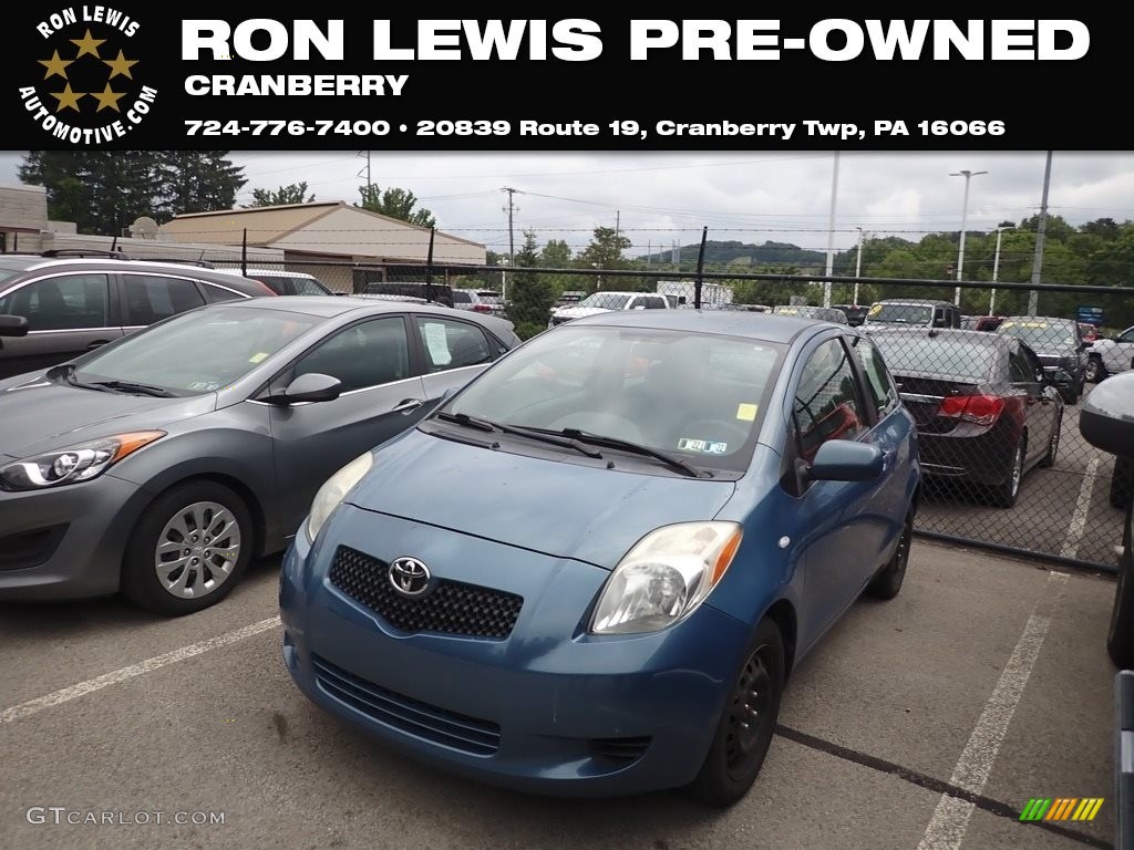 2007 Yaris 3 Door Liftback - Bayou Blue Metallic / Bisque photo #1