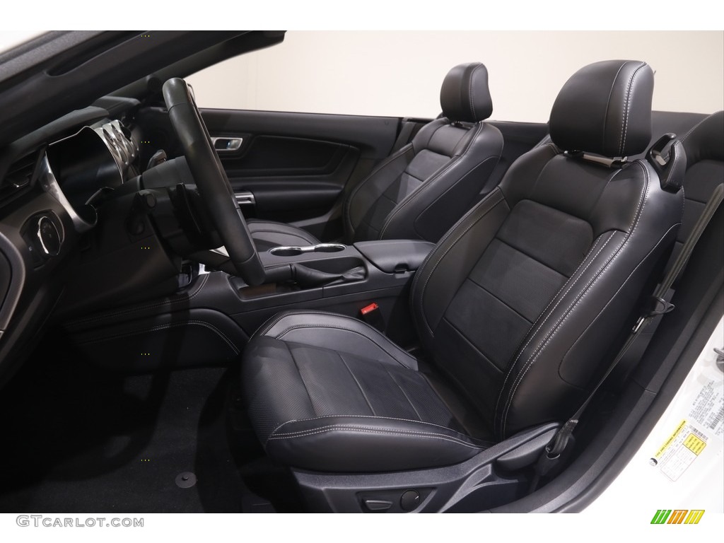 Ebony Interior 2021 Ford Mustang EcoBoost Premium Convertible Photo #144637665