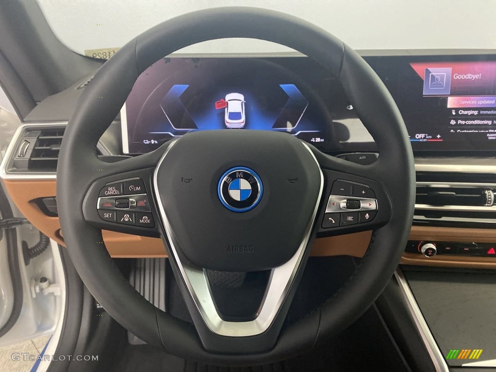 2022 BMW i4 Series eDrive40 Gran Coupe Cognac Steering Wheel Photo #144639093