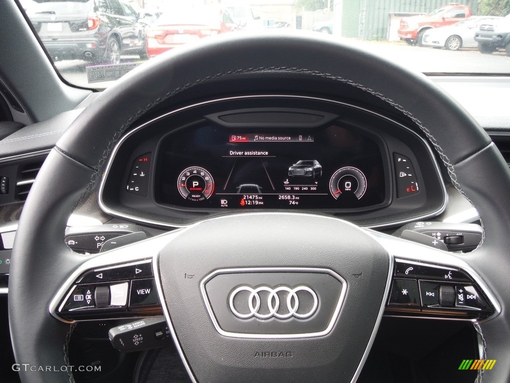 2021 Audi A6 55 Premium quattro Black Steering Wheel Photo #144639957