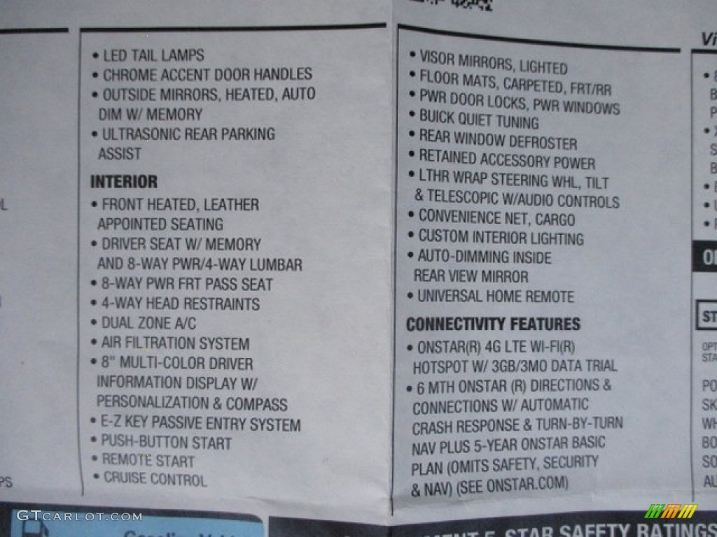 2015 Buick LaCrosse Leather Window Sticker Photo #144640953