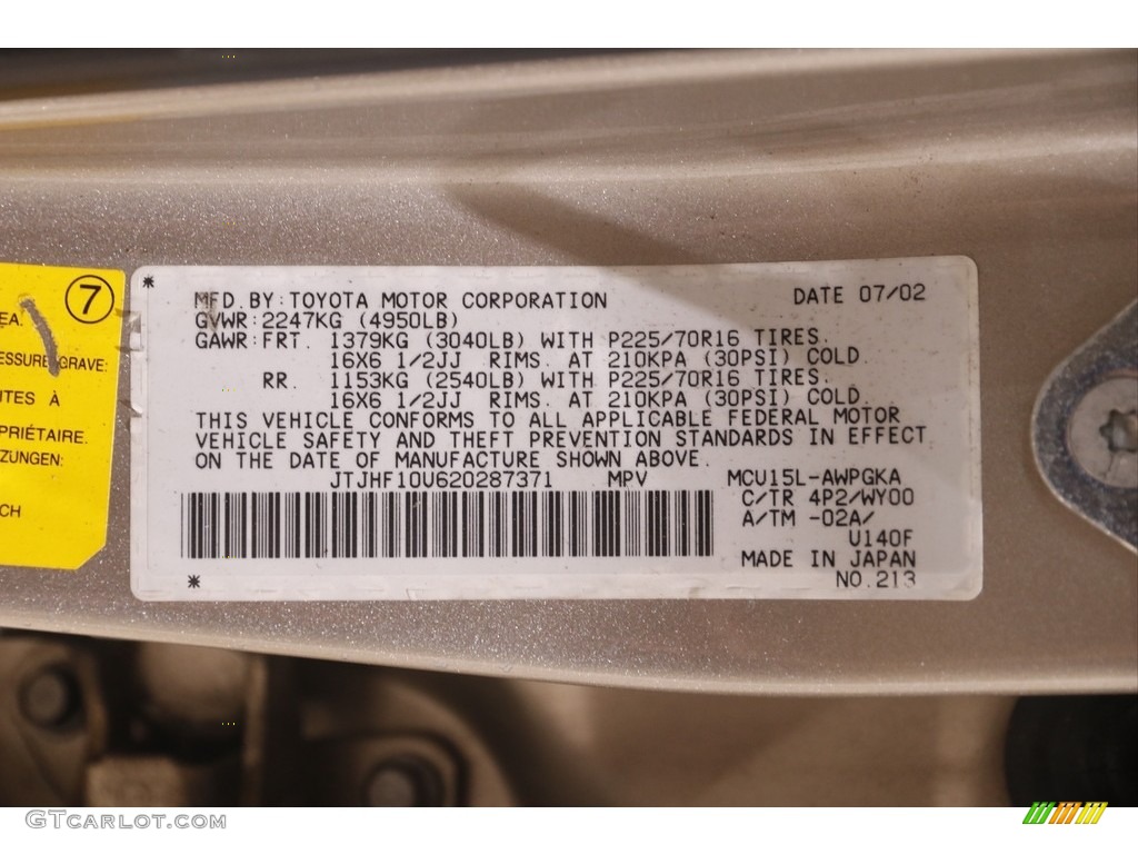2002 RX 300 AWD - Burnished Gold Metallic / Ivory photo #20