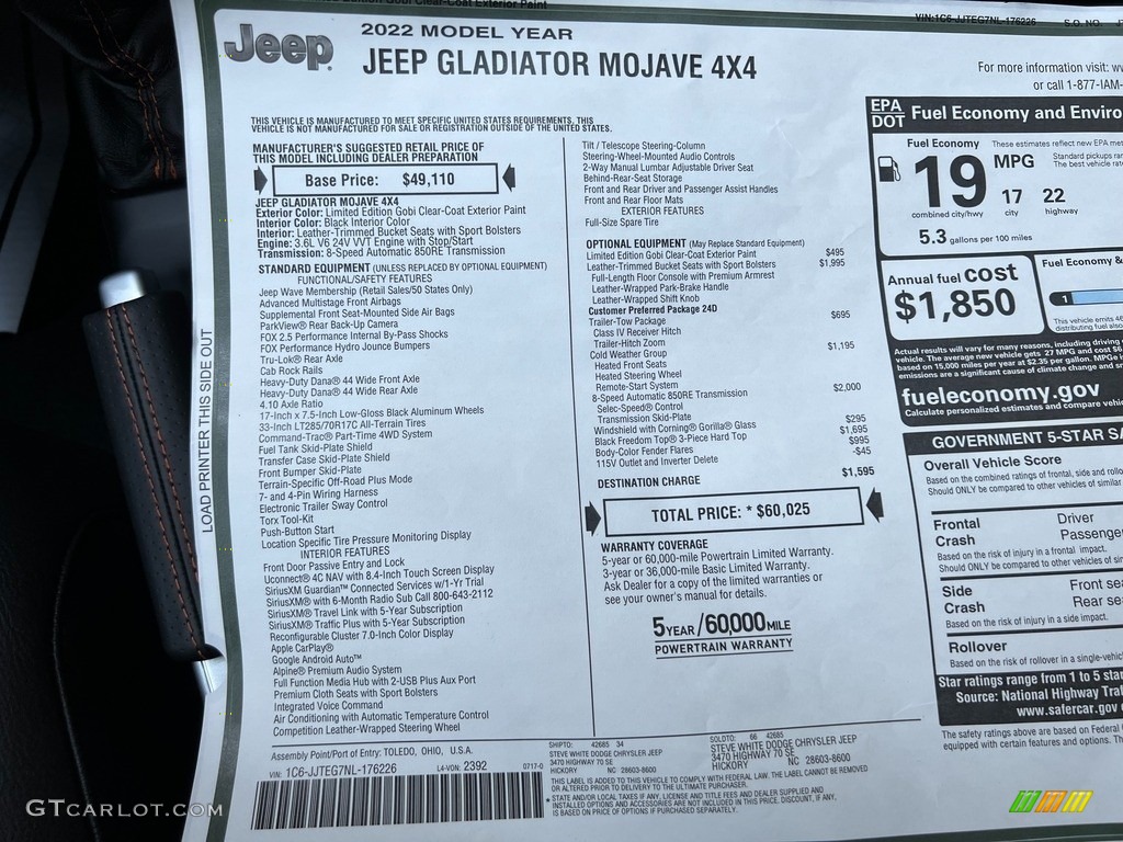 2022 Gladiator Mojave 4x4 - Gobi / Black photo #30