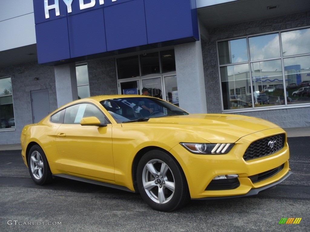 2015 Mustang V6 Coupe - Triple Yellow Tricoat / Ebony photo #1