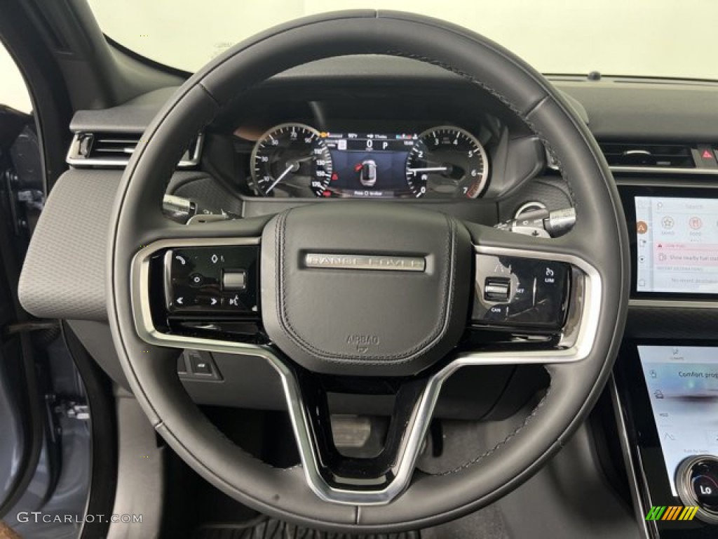 2022 Land Rover Range Rover Velar R-Dynamic S Ebony Steering Wheel Photo #144649060